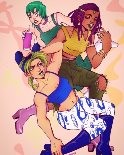 simplesoundsart:Back at it again with those stone ocean hoes