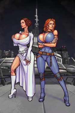 boobsgames: Seventh commission that I did for Pyro Steed (Do not forget to check his patreon for awesome stories). Princess Leia and Mara Jade. I guess it’s just a beginning ^^ My commissions info. 