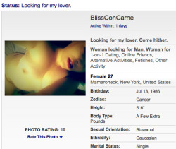 USER SPOTLIGHT (Female): BlissConCarne &ndash; She is spicy, looking for love&hellip; You heard her &ndash; COME HITHER.