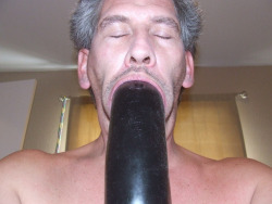 Giant black dildo throat fucking  I have posted a couple of hot dildo deep throating videos recently, and thought I would re-post these impressive massive dildo sucking pics&hellip;