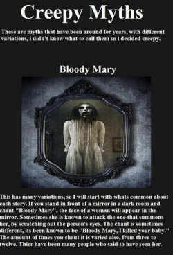 sixpenceee:Some dark and disturbing myths. Here are similar posts on my blogReal Ghost PicturesGenuine Ghost PicturesCreepy Japanese Urban LegendsCreepy Things Said by Kids Part 1Creepy Things Said by Kids Part 2Creepy Things Said by Kids Part 3Kid’s