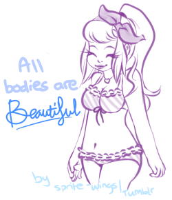 sprite-wings:  just a little doodle, following my recent theme of body positivity. this image belongs to me, dont change the source or edit the image &lt;3