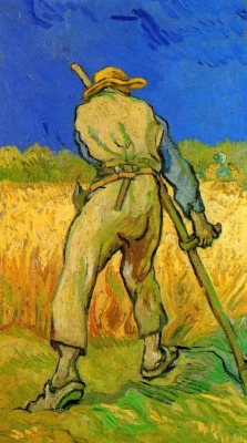 artist-vangogh:  The Reaper after Millet, 1889, Vincent van GoghMedium: oil,canvashttps://www.wikiart.org/en/vincent-van-gogh/the-reaper-after-millet-1889