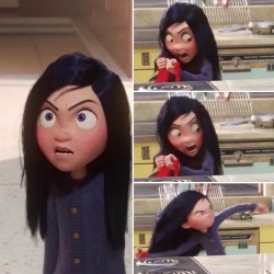 kurtwagnermorelikekurtwagnerd: pyrogothnerd:  the-disney-elite:  fullyferal: Violet Parr, everyone. The true hero of this movie. I want an Incredibles 2 where Violet suddenly wakes up and realizes, ‘Why did I think wearing pink sweaters and dating some