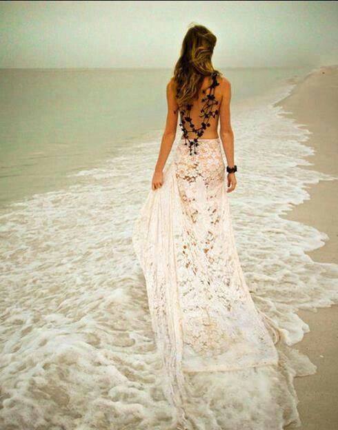 Sexy backless beach wedding dresses