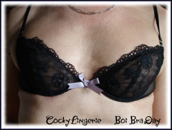 A new edition of Boi Bra Day starts tomorrow.  Cum along for the fun!  ~ PattieThis a pic of Pattie in her black bra.  You can see more of this gurlie boi here:                         http://pattiespics.tumblr.com/