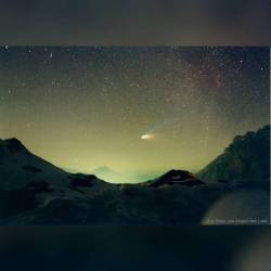 Comet Hale-Bopp Over Val Parola Pass  #nasa #apod #aac #comet #halebopp  #iontail #dusttail #solarwind #solarsystem #stars #sky #valparolapass #dolomitemountains #cortinadampezzo #italy #space #science #astronomy