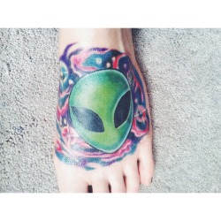 fuckyeahtattoos:  My alien foot tattoo done by Meagan at Sink The Ink Tattoo in Willow Grove, PA (United States)