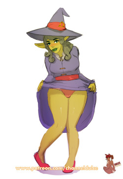 channeldulce:Dulce Patreon Exclusive: Sketch Weds.!!All characters shown are age 18+- Goblin Girl just got accepted into Witch Academia! She is sporting her new uniform! Do you like? x3- Goblin Girl gets embarassed when you watch her suck tasty cocks