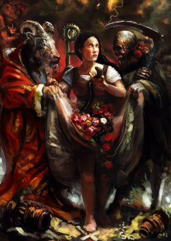 iglesiadesatan:  &ldquo;La Muerte y el Diablo&rdquo;, por Mitchell Nolte.http://iglesiadesatan.com/ 