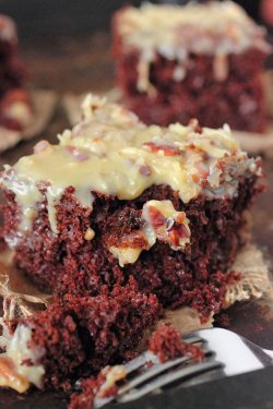 do-not-touch-my-food:  Whiskey German Chocolate Poke Cake  Well hello