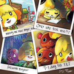 sushes:  an animal crossing piece I did awhile back for the ACNL anthology! Isabelle selfies! B) 