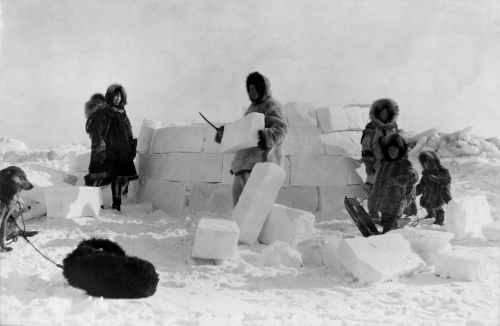 nobrashfestivity:  Frank E. Kleinschmidt - Library of Congress Prints and Photographs Division, Washington, DC 20540. Rights Advisory: No known restrictions on publication. No copyright renewal found, 2009Photograph shows Eskimos (Inuit) constructing