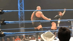 hot4men:  Big Show gives CM Punk a major wedgie! Just look at that beautiful ass! Oh man….I can’t stop staring! (X) Huge Thx to rwfan11 for this wonderful find! #ThankYouPunk