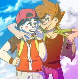 niko-draws:  i rewatched pokemon origins today. i want them to be best friends and happy okay blue stop being so mean sometimes thx &lt;3 Keep reading 