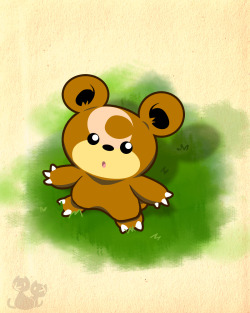 qookyquiche:Day 13: Favorite Normal Type - TeddiursaI don’t typically use Normal types in regular gameplay, but Teddiursa is just too darn adorable! Used mostly vectors this time. :)