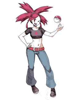 genzoman:  More pokemon sketches! Flannery / Asuna   sexy fire type~ ;9