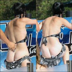 celebassblog:  katy perry bikini falls down getting out of pool and exposes her peachy ass