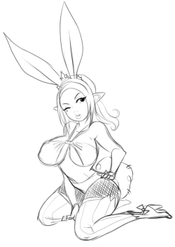 steffydoodles:  As I stated I’m going to be sharing older pictures from my files! Why not a babealicious bunny! (Was kinda going for a Jessica rabbit look with this one I think)    Happy Easter! One day I will finish this sexy bunny babe. 