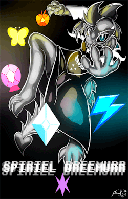 feelin-fristy:  SPIRIEL DREEMURR GOD OF MAGIDEATH The other draw I did for @sauriansponies‘s Spike Halloween Set X3. TOLD ‘IM I‘D GET IT DONE &gt;:P! 