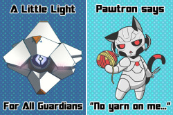 eikuuhyoart:  Two new charms I will have at Anime LA this weekend! Both the Destiny Ghost and the Kitty Ultron charms are 1.5 inches and are printed on clear acrylic, unlike my other kittyformer charms. I hope people like them! 