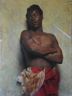  Osmar Schindler (1867-1927) - Portrait of an African man, oil on canvas, 92 x 68 cm. 1885.