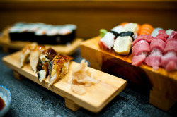 makesushi1:  Unagi nigiri follow me on tumblr for mure sushi pics: Make Sushi 
