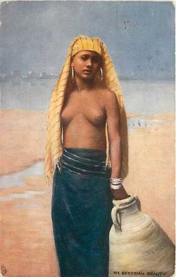 Vintage postcard featuring an Egyptian girl.