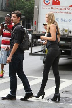 Gigi Hadid - NYC Casual. ♥  Oh missy that booty needs spankings. ♥