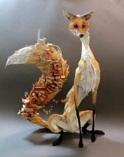 jackdanielconcereal:  The Creatures by Ellen Jewett Ellen is an artist from Ontario, graduated in Biological Anthropology and Art Critique. Her sculptures are made of air drying clay, wire, wood and acrylic paint. 