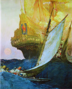 Howard Pyle.Â Attack On A Galleon.Â 1905.
