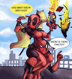Lady Deadpool and Spidey crossover. I also made this into a Video, you can watch it Here. https://www.youtube.com/watch?v=vYN9-o0Xa6k&amp;list=UUXthavvOJBeJmd-cDSfBKGg sorry for not updating that much, In between with Problems and Commissions. Well, hope