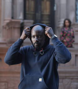 superheroesincolor:  Marvel’s Luke Cage First Set Photos  (x)  Luke Cage (Mike Colter) &amp; Claire Temple (Rosario Dawson) Get the “Luke Cage” series  here[ Follow SuperheroesInColor on facebook / instagram / twitter / tumblr ]