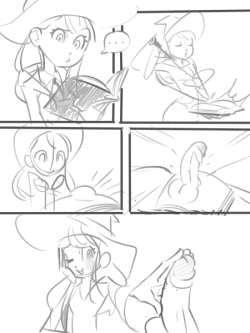 suplexpizza:  Scribbled roughs of an Akko Kagari comic that won’t be finished.