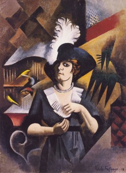 Roger de la Fresnaye (Le Mans 1885 - Grasse 1925); Alice in a large hat, 1912; oil on cardboard, 130 x 97 cm; Musée des Beaux-Arts, Lyon