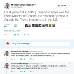 allthecanadianpolitics:  A required read from Michael Oman-Reagan. This is all true. This all happened in Canada, and its very likely it will happen in the USA under Trump and be worse than Harper’s crackdown on Science ever was. Links cited in this