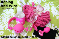 bdsmgeekshop:  BDSMGeek’s Valentines Giveaway!Just reblog to win! I will be announcing a winner on February 28th!THE CAPTION MUST REMAIN WITH THIS POST!!!!Prize pack includes:1 x 30 ft/8 m Length of Custom Hand Dyed Pink Cotton Rope1 x Pink All Silicone