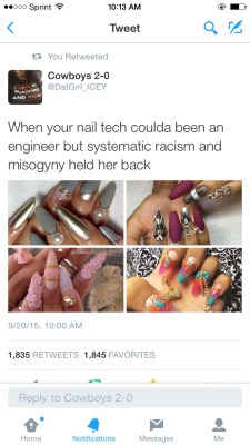 alacklusteredparadise:  My nail tech was in college to be a mathematician… 