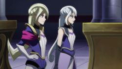 theholylight:  The Tyler sisters (twins?), the annoying Amazoness decks and the fact that they really do remind me of Zexal’s IV and V, just female and on different sides. The blonde one (Grace) looks about as nuts as IV (confirmed?) and the white-haired