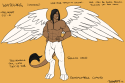 ttotheaffy:  Gyyr (jeer) Hatch from eggs Like a faun/angel/gryphon thing (actually descended from gryphons) Can use simple magic Based on birds (whitewings - falcons, jewelwings - parrots, brownwings - sparrows) There are others, and they can be based