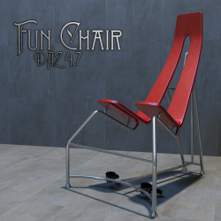 Fun Chair           	The product contains 1 high-poly model which represent real-life objects.  	All of the dimensions correspond to the real-life objects 	Product Requirements and Compatibility: 	Daz 4.7 	Genesis 2 characters OR 	V4/M4 characters 	Not