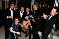 awesomepeoplehangingouttogether:Andy Samberg, Nick Offerman, Adam Scott, Bill Hader, Bill Murray, Paul Rudd, Megan Mullally and Amy Poehler
