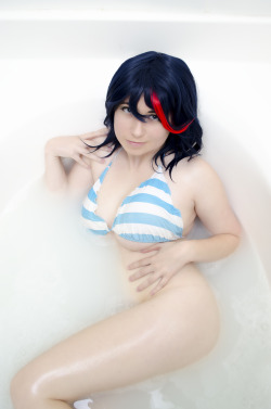 usatame:  My newest Solo Donation Set is now available! &lt;3Ryuko enjoys a nice bath in her shimapan &lt;3 even angry tomboys enjoy a relaxing bath once in a while~This image set contains 61 images of me in, stripping, and out of the cosplay &lt;3and