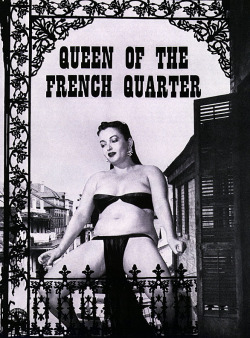  QUEEN OF THE FRENCH QUARTER  Stormy is featured in an article scanned from the pages of the January ‘56 issue of ‘CABARET’ magazine.. A native Louisianan, Stacey Lawrence was the daughter of showbiz parents; her father running a small touring carnival.