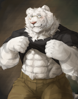 ralphthefeline:Someone said they wanted to see buff tiger Ralph blushing.   Not sure why they wanted that though, but here he is blushing and what not~! Black seems to go well with buff tiger Ralph~