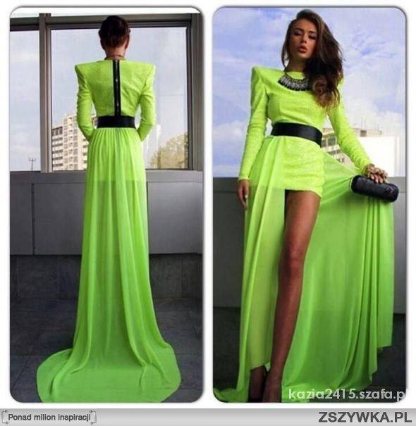 Neon green club dress