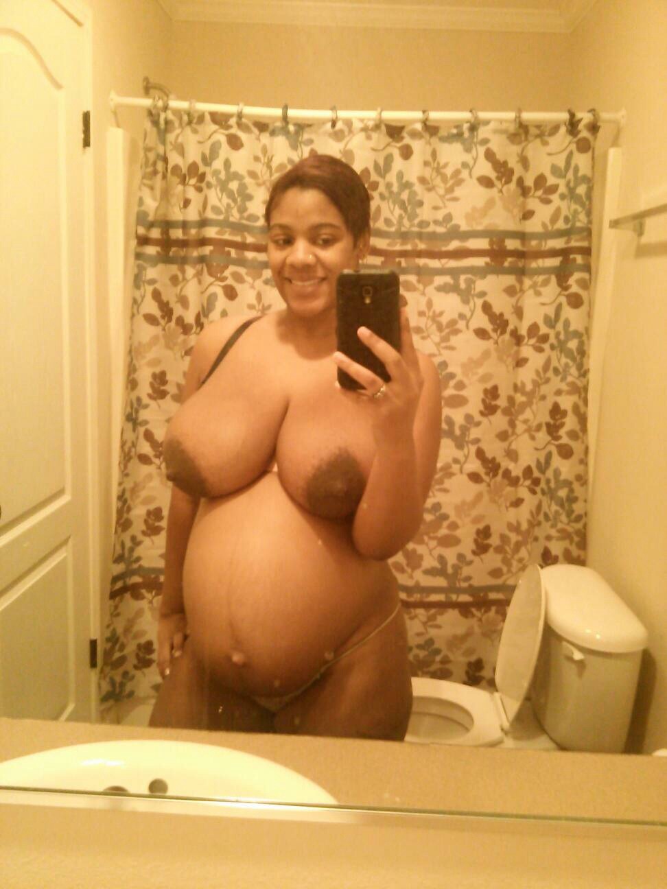 Pregnant skinny huge belly saggy tits