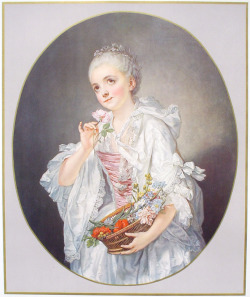   La Petite Fleuriste, Portrait Of Madeleine Barbarie De Courteille by Jean Baptiste Greuze  