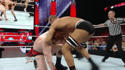Cesaro wrestling Sheamus to the mat, and giving us some great ass shots in the process
