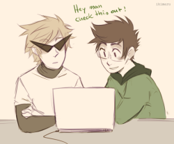 Jake likes when Dirk laughs because he doesn&rsquo;t do that very often  (◡ ‿ ◡ ✿) they&rsquo;re looking at silly videos or something 8&rsquo;)